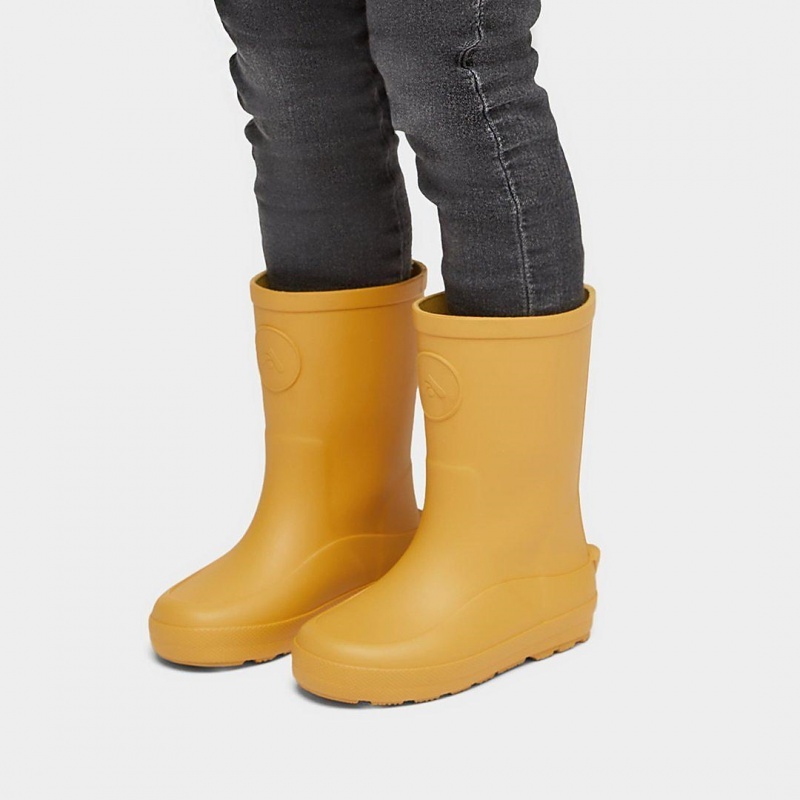 Kids' Fitflop Wonderwelly Natural Rubber Mix Rain Boots Yellow | IN-PNZVK1925