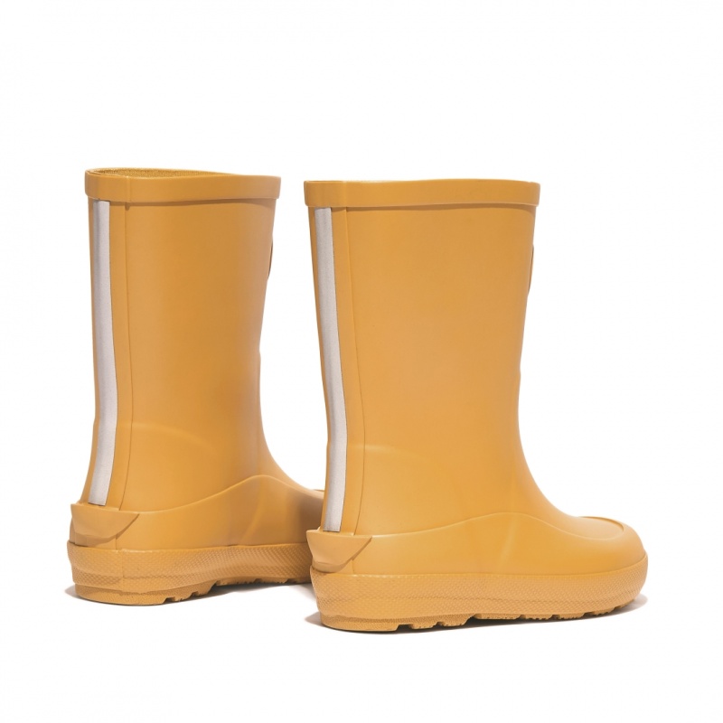 Kids' Fitflop Wonderwelly Natural Rubber Mix Rain Boots Yellow | IN-PNZVK1925