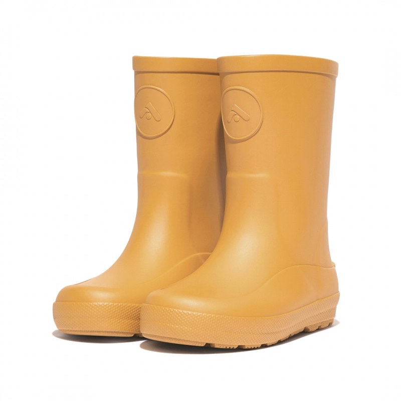 Kids' Fitflop Wonderwelly Natural Rubber Mix Rain Boots Yellow | IN-PNZVK1925