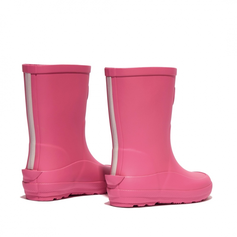 Kids' Fitflop Wonderwelly Natural Rubber Mix Rain Boots Pink | IN-FPIZK4283