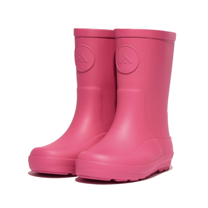 Kids' Fitflop Wonderwelly Natural Rubber Mix Rain Boots Pink | IN-FPIZK4283