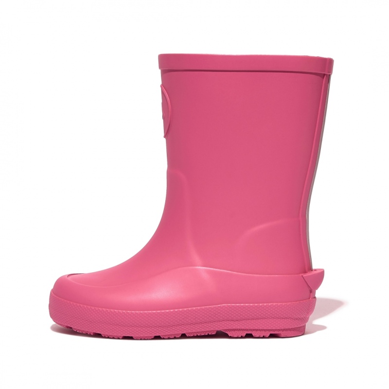 Kids\' Fitflop Wonderwelly Natural Rubber Mix Rain Boots Pink | IN-FPIZK4283