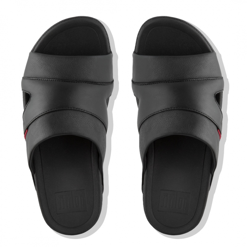 Men's Fitflop Freeway Iii Slides Black | IN-FDMTZ6375