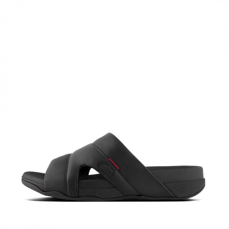 Men\'s Fitflop Freeway Iii Slides Black | IN-FDMTZ6375