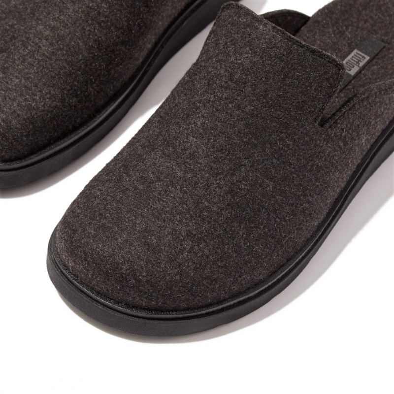 Men's Fitflop Gen-Ff Felt Polyester Mules Black | IN-EDYCO8561