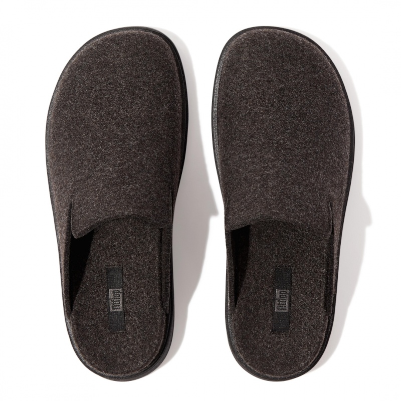 Men's Fitflop Gen-Ff Felt Polyester Mules Black | IN-EDYCO8561