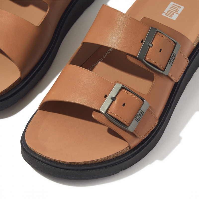 Men's Fitflop Gen-Ff Slides Light Brown | IN-BWDVK8935