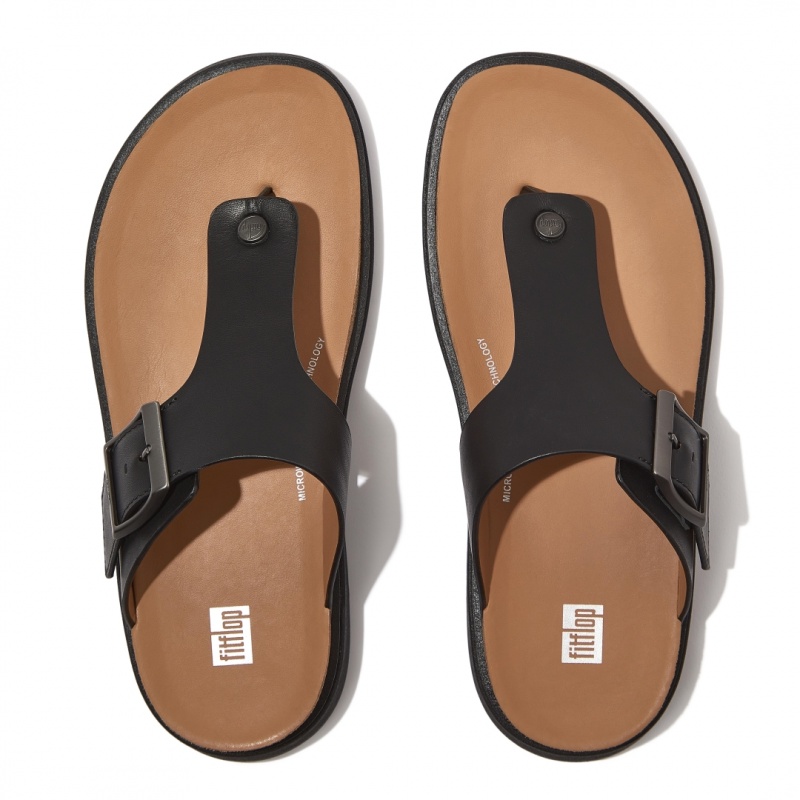 Men's Fitflop Gen-Ff Toe Thongs Black | IN-YXESH6498