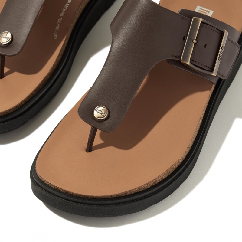 Men's Fitflop Gen-Ff Toe Thongs Brown | IN-JXNRA5160