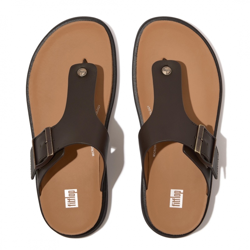 Men's Fitflop Gen-Ff Toe Thongs Brown | IN-JXNRA5160