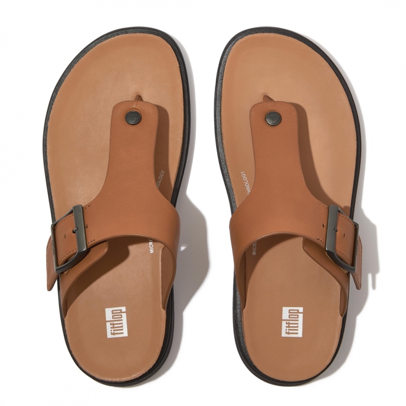 Men's Fitflop Gen-Ff Toe Thongs Brown | IN-TRNJH1734