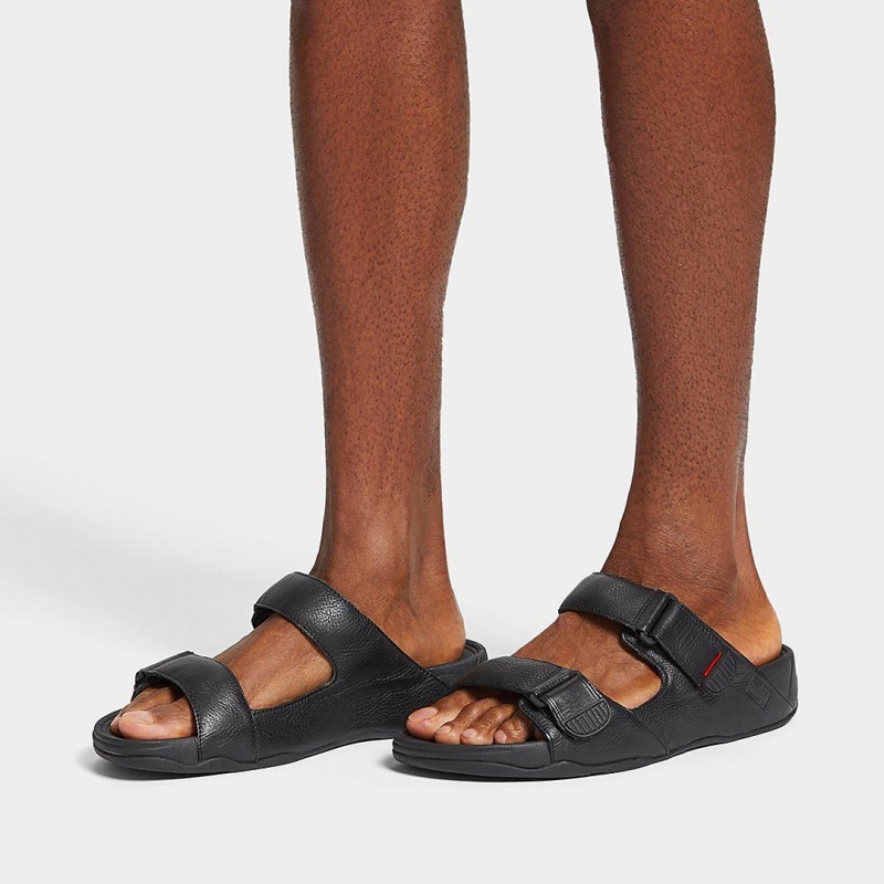 Men's Fitflop Gogh Moc Slides Black | IN-ZPBHY1849