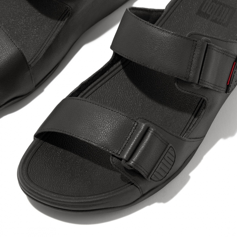 Men's Fitflop Gogh Moc Slides Black | IN-ZPBHY1849