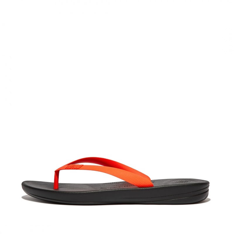 Men\'s Fitflop Iqushion Rubber Flip Flops Orange | IN-TLNVG3064