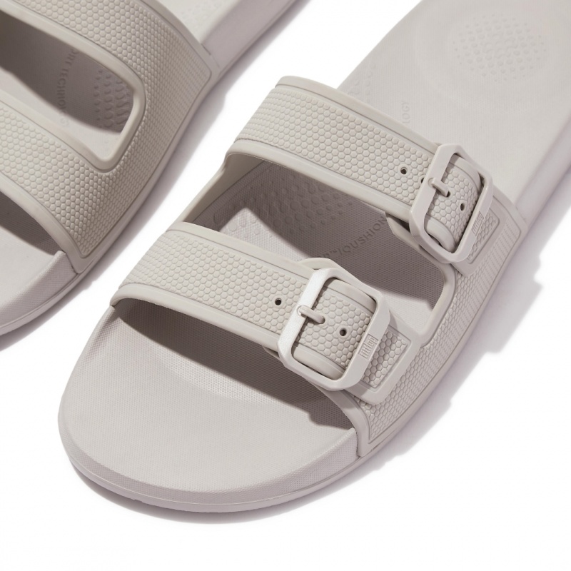 Men's Fitflop Iqushion Rubber Flip Flops Grey | IN-TBHFG9275