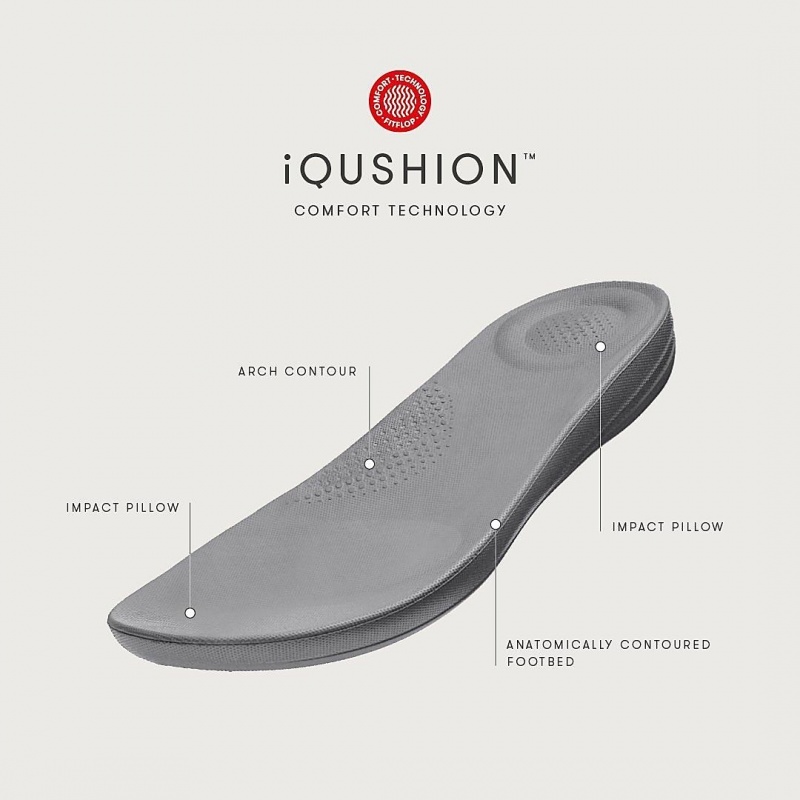 Men's Fitflop Iqushion Rubber Flip Flops Grey | IN-TBHFG9275