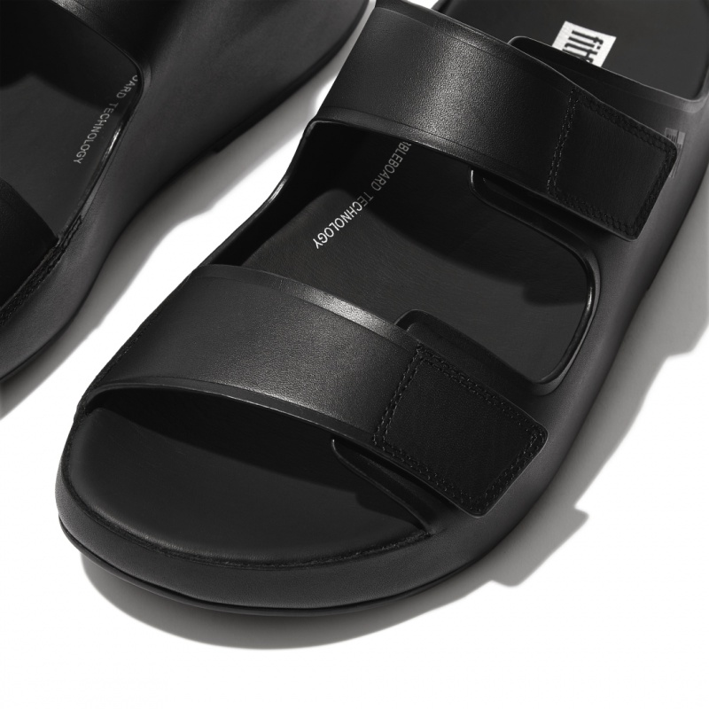 Men's Fitflop Samel Adjustable Slides Black | IN-CNMFD0218