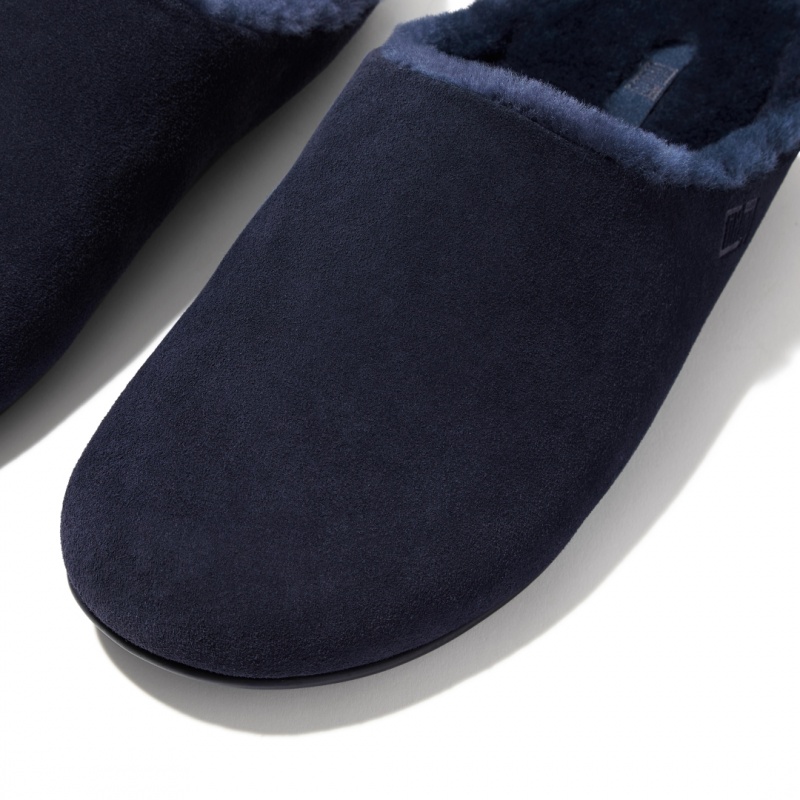 Men's Fitflop Shove Slippers Blue | IN-XGKPE6359