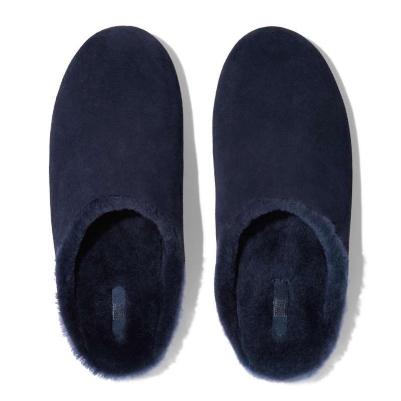 Men's Fitflop Shove Slippers Blue | IN-XGKPE6359