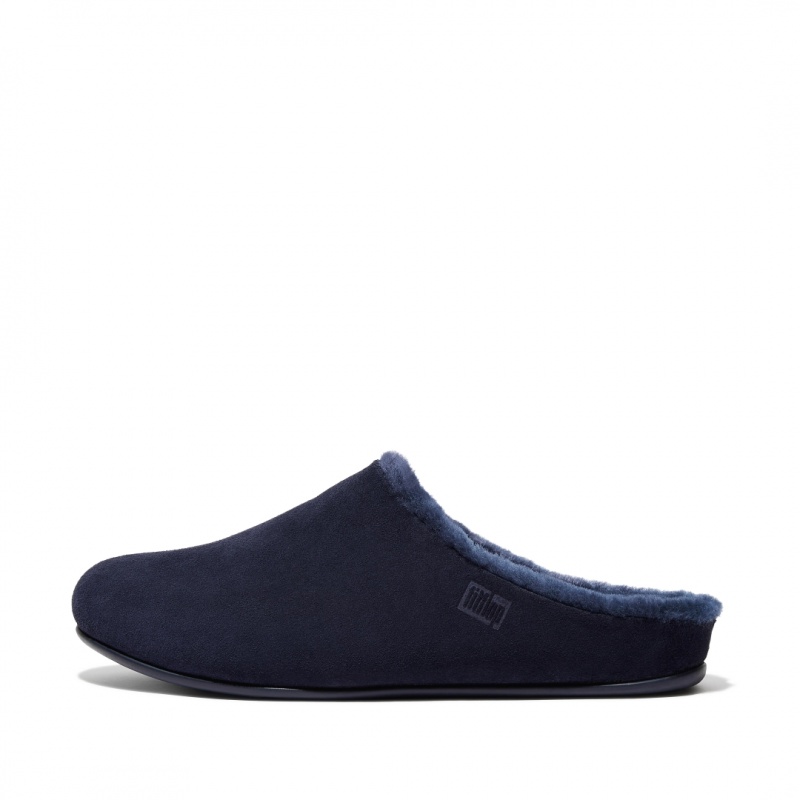 Men\'s Fitflop Shove Slippers Blue | IN-XGKPE6359