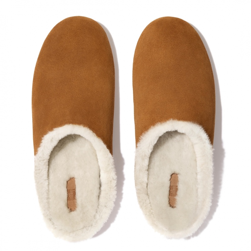 Men's Fitflop Shove Slippers Light Brown | IN-LDFJQ1792