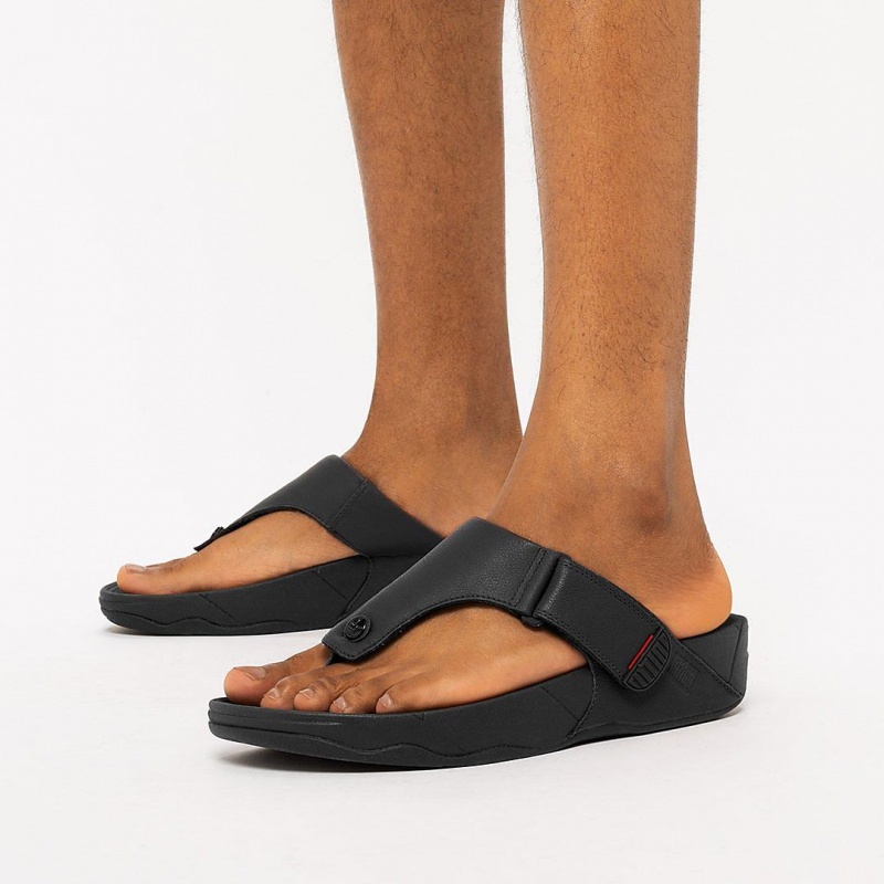 Men's Fitflop Trakk Ii Toe Thongs Black | IN-NGEVF5698