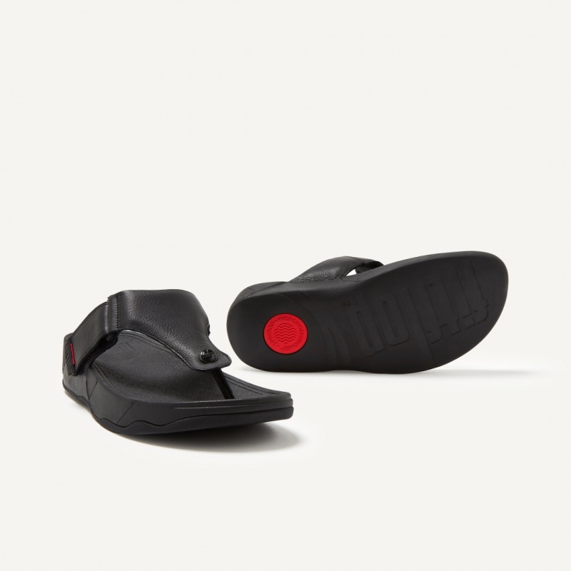 Men's Fitflop Trakk Ii Toe Thongs Black | IN-NGEVF5698