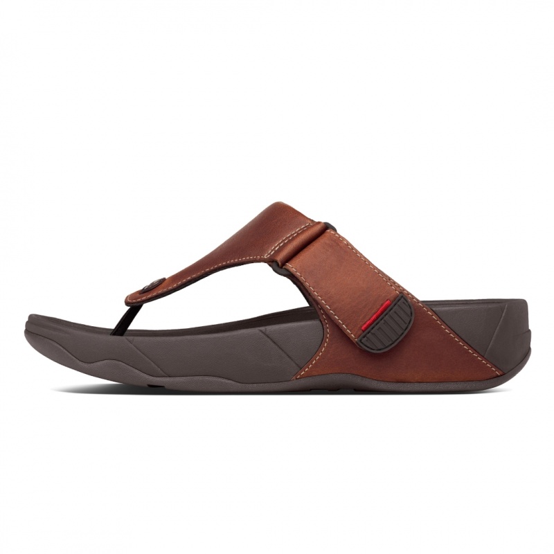 Men's Fitflop Trakk Ii Toe Thongs Brown | IN-SPWZQ2134