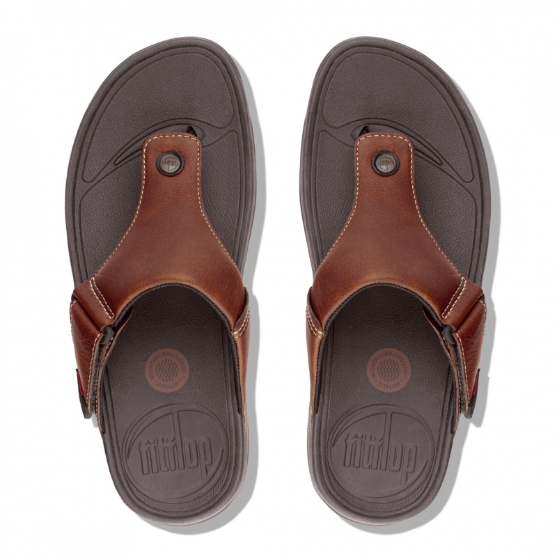 Men's Fitflop Trakk Ii Toe Thongs Brown | IN-SPWZQ2134