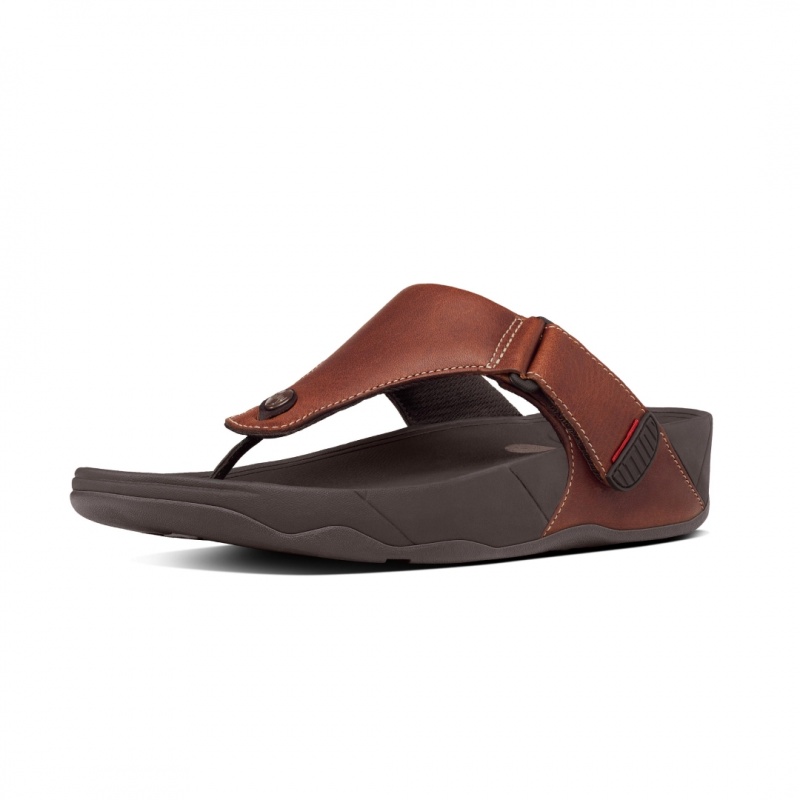 Men\'s Fitflop Trakk Ii Toe Thongs Brown | IN-SPWZQ2134