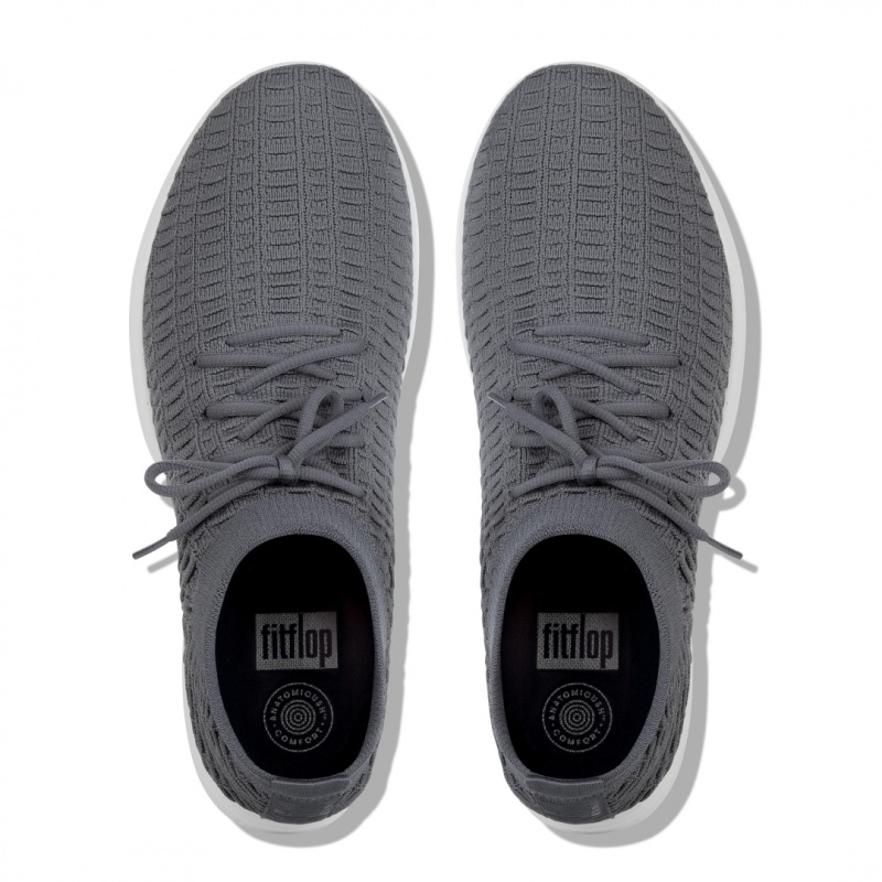 Men's Fitflop Uberknit Textile Sneakers Dark Grey | IN-JSPQD8369