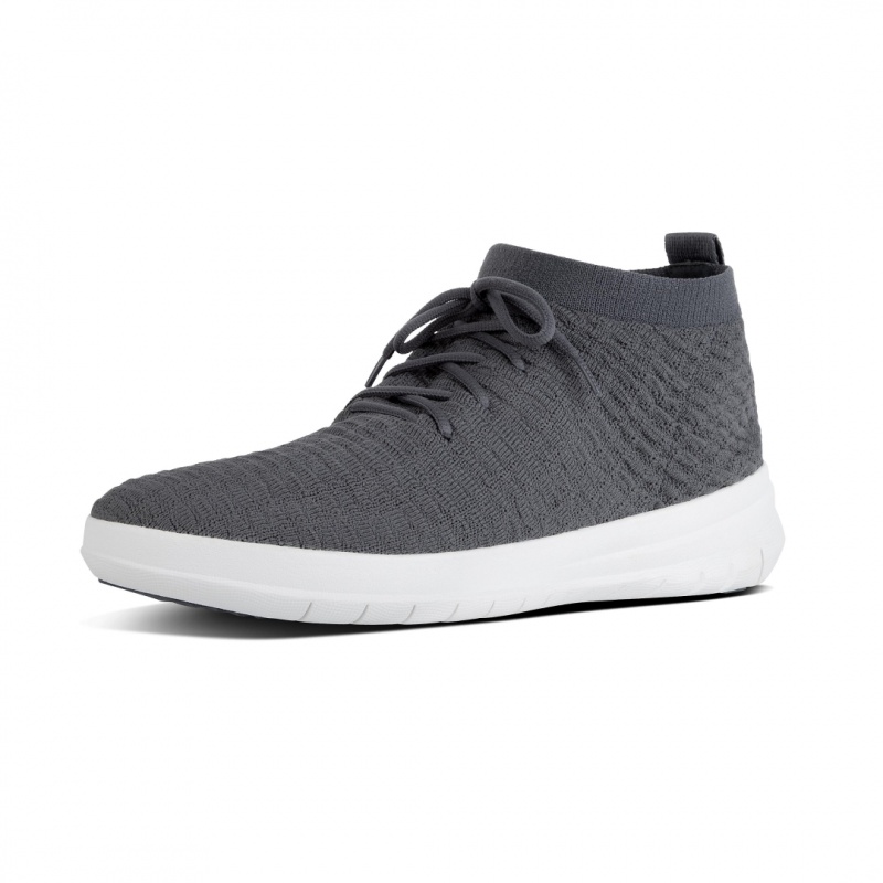 Men's Fitflop Uberknit Textile Sneakers Dark Grey | IN-JSPQD8369