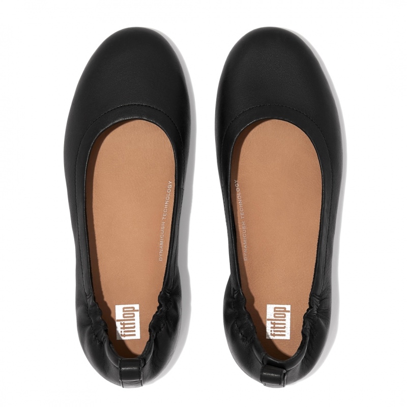 Women's Fitflop Allegro Soft Ballet Flats Black | IN-WXPUT0721