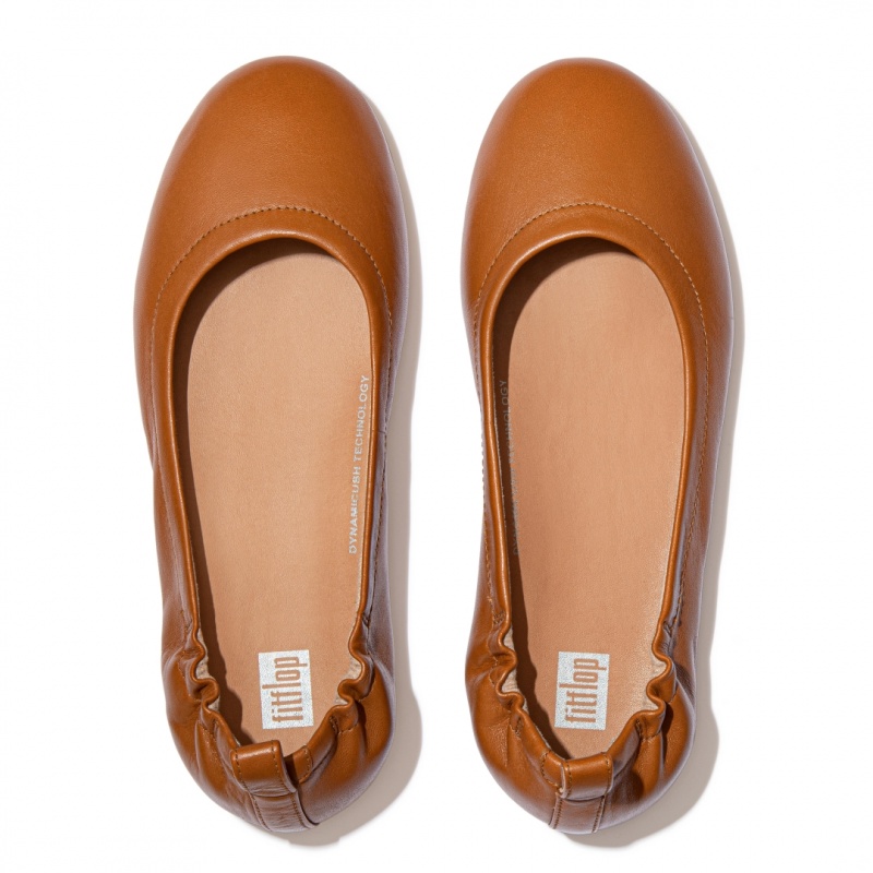 Women's Fitflop Allegro Soft Ballet Flats Light Brown | IN-HJKES8429