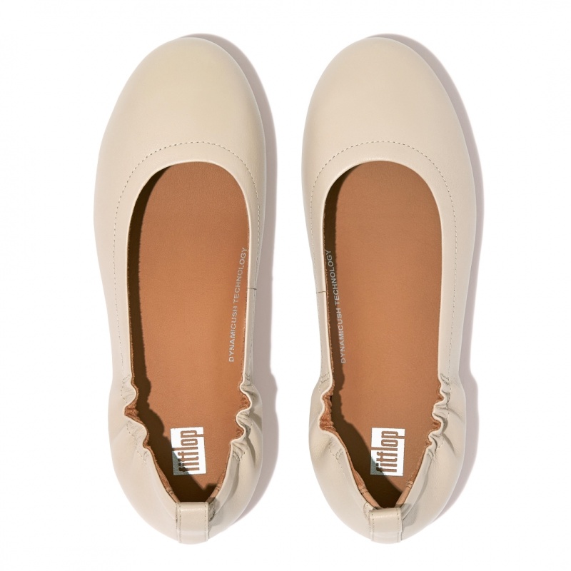 Women's Fitflop Allegro Soft Ballet Flats Beige | IN-XNQTC4192