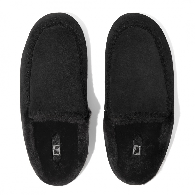 Women's Fitflop Chrissie Ii Haus Slippers Black | IN-LASOZ0427