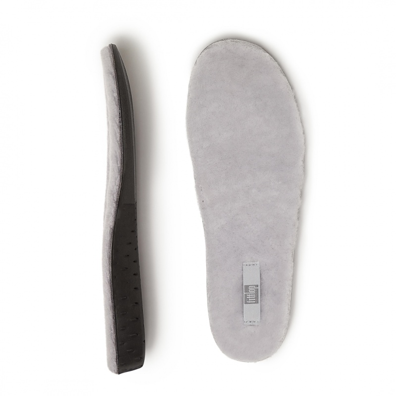 Women's Fitflop Chrissie Shearling Slippers Insoles Grey | IN-IDMRN8697