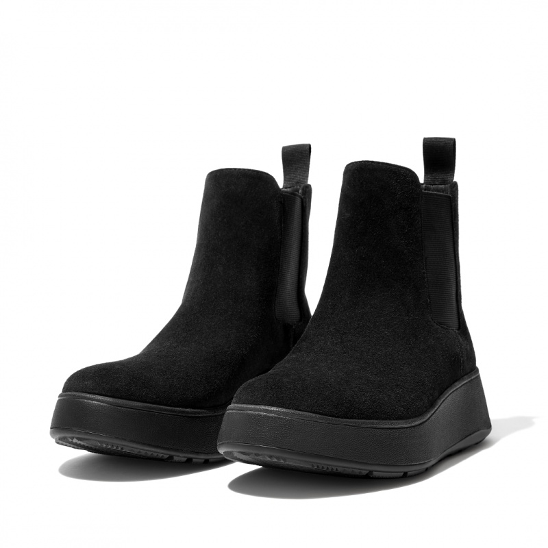 Women's Fitflop F-Mode Chelsea Boots Black | IN-JBOUM2804