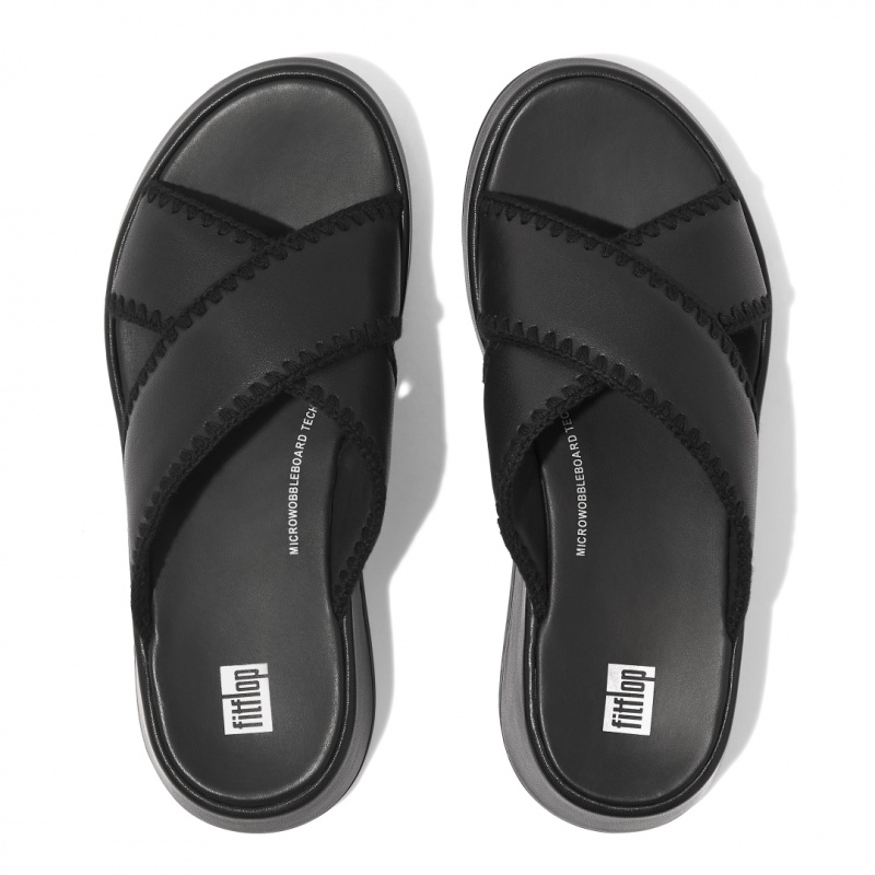 Women's Fitflop F-Mode Slides Slides Black | IN-JMCXT6473