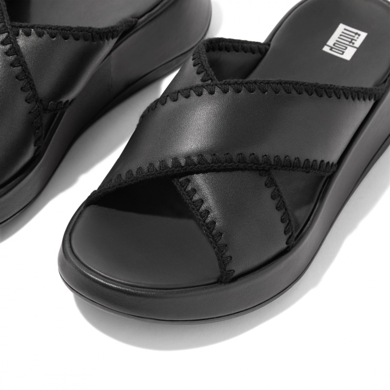 Women's Fitflop F-Mode Slides Slides Black | IN-JMCXT6473