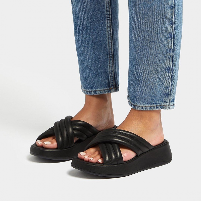 Women's Fitflop F-Mode Slides Slides Black | IN-AEZWS4981