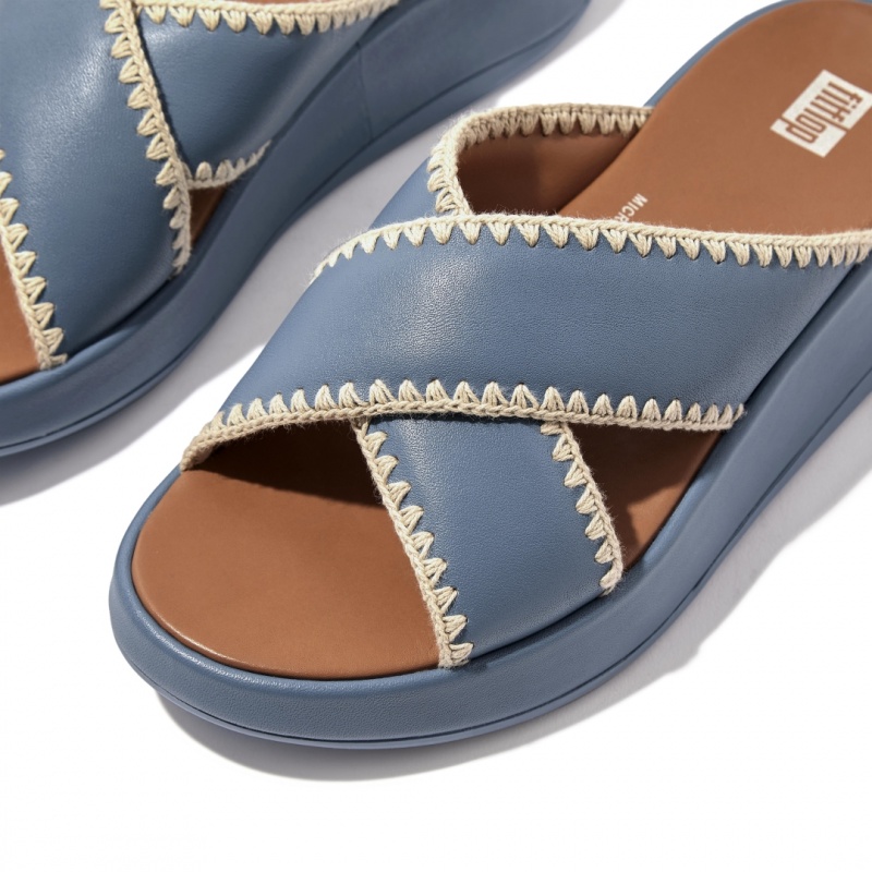 Women's Fitflop F-Mode Slides Slides Blue | IN-BTWXS6127