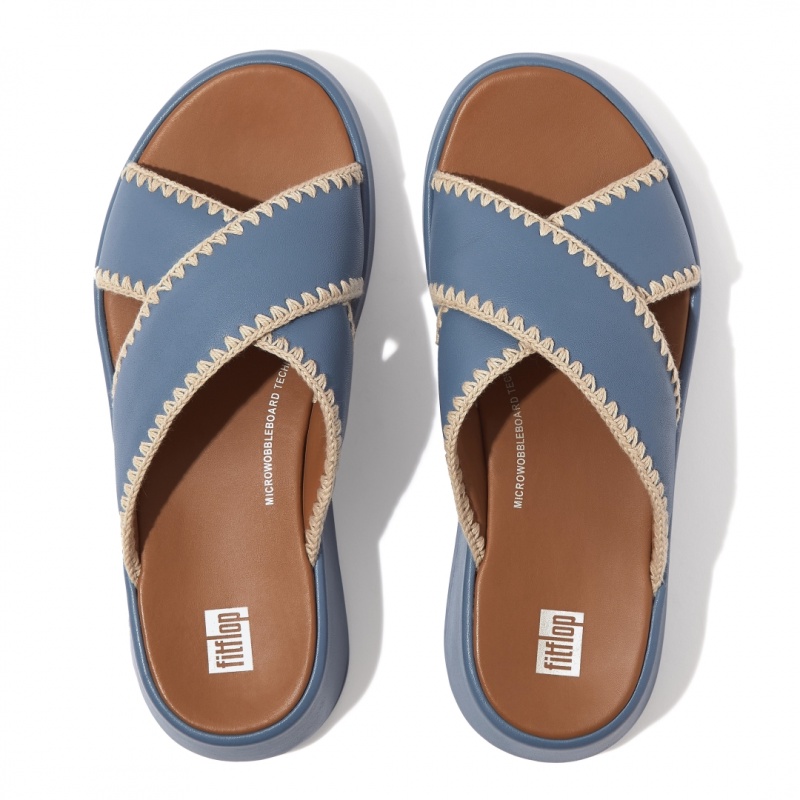 Women's Fitflop F-Mode Slides Slides Blue | IN-BTWXS6127