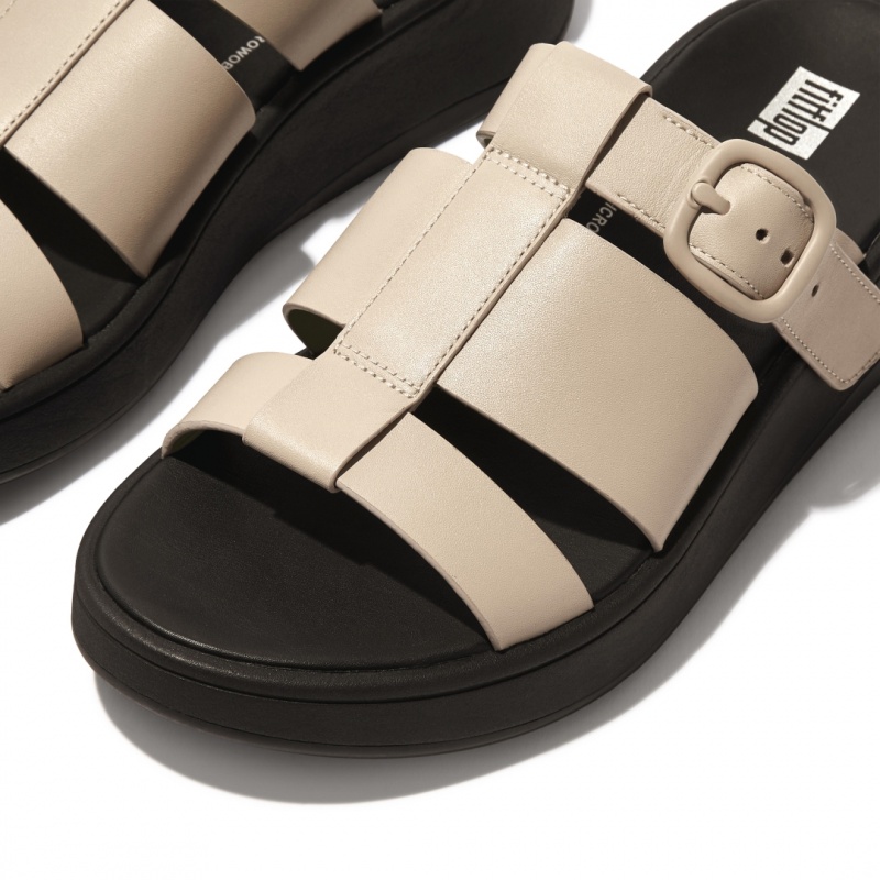 Women's Fitflop F-Mode Slides Slides Grey / Yellow | IN-NCWXE1532