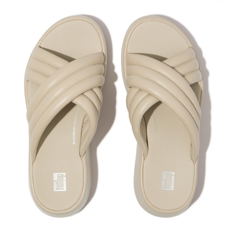 Women's Fitflop F-Mode Slides Slides Grey Beige | IN-XFOPL3540