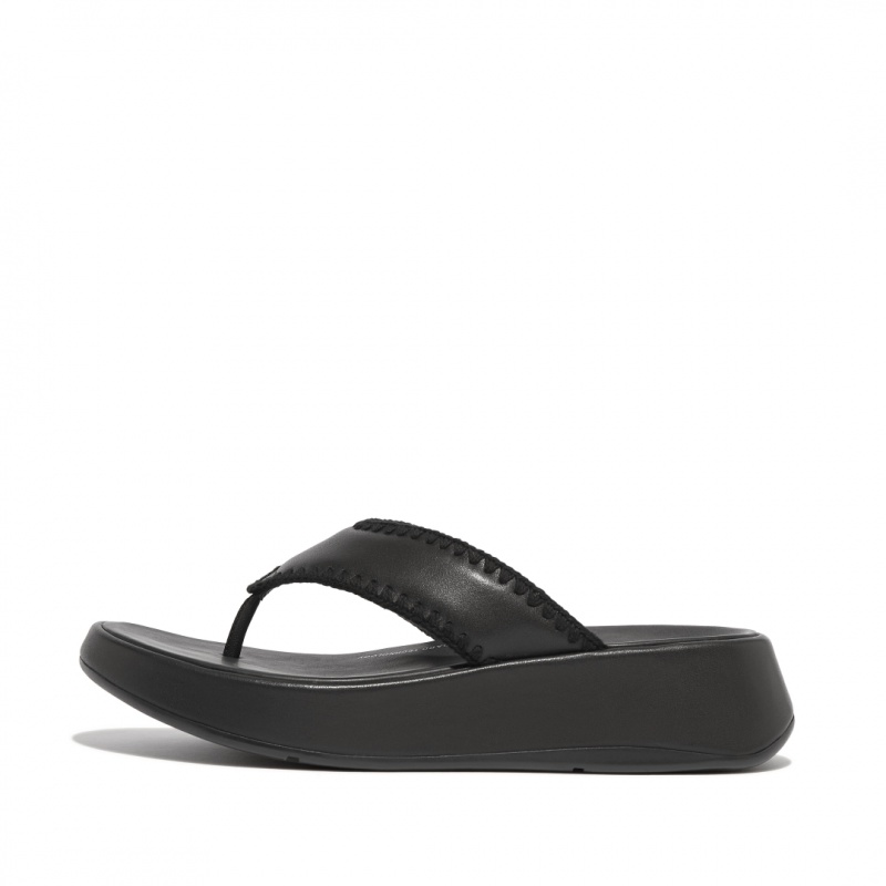 Women\'s Fitflop F-Mode Toe Thongs Thongs Black | IN-AMVRE9502