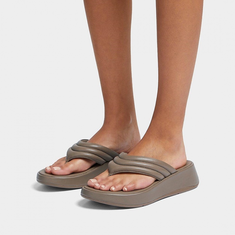 Women's Fitflop F-Mode Toe Thongs Thongs Grey | IN-LEVYZ5412