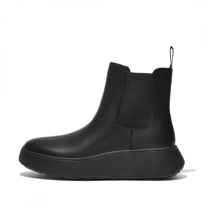 Women\'s Fitflop F Mode Flatform Chelsea Boots Black | IN-GRWQA3289