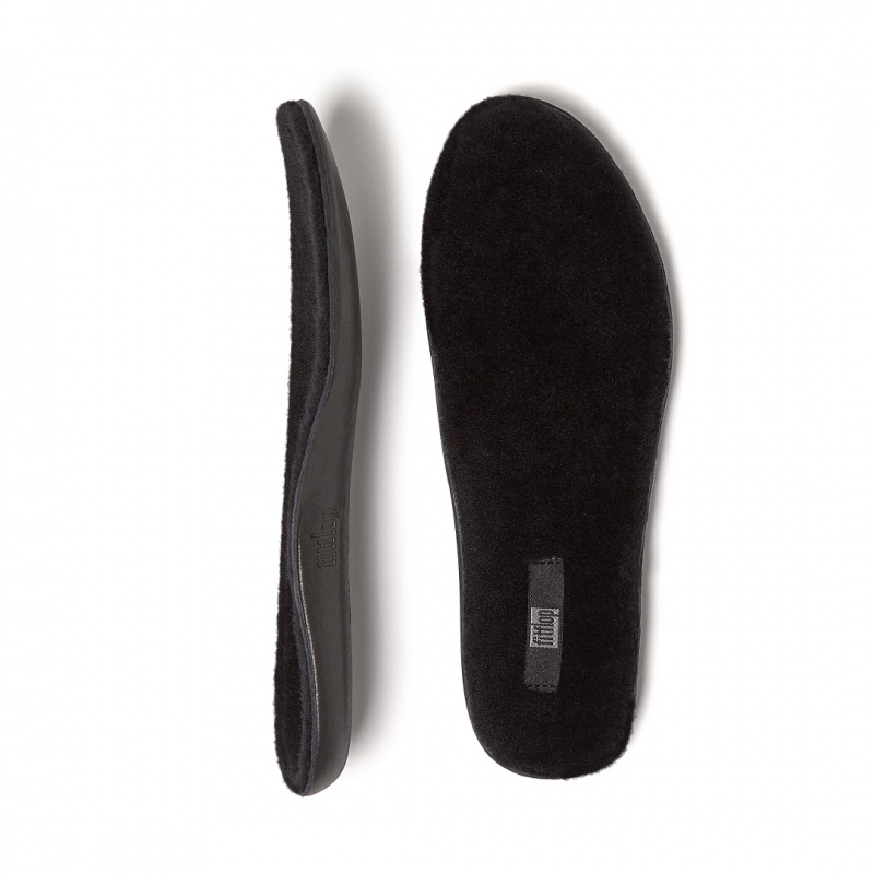 Women's Fitflop F Mode Shearling Boots Insoles Black | IN-QEPMY7168