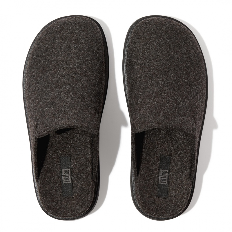 Women's Fitflop Gen-Ff Felt Polyester Mules Black | IN-UJDAQ6734